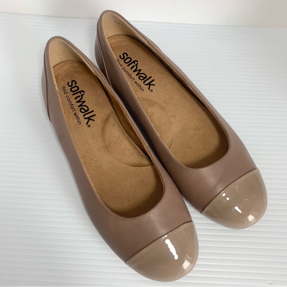 SoftWalk Sonoma Cap Toe Taupe Leather shoes size 8 M